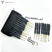 YOCASTY 24/10Pcs Locksmith & Auto Lock Pick Tools Combo Kit for Beginners/Pros, Titanium-Plated Car Unlock Extractor Set