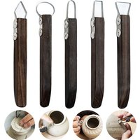 Ceramic Teapot Handle Scraper Replaceable Knife Head Polymer Clay Trimming Texture Ring Knife Carving Pottery Tool