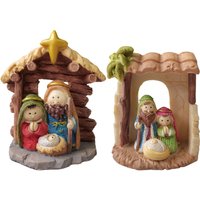 Holy Family Figurine Showpiece Christmas Religious Crib Figurine Resin for Desktop Living Room Xmas Party Decoration Gift