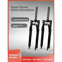 Super Strong Bicycle Fork Shock Absorber High Carbon Steel Straight Tube Lockable Universal Accessory for 26 27 5 Inch Bikes