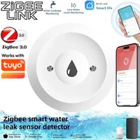 For Zigbee Tuya Smart Water Leak Sensor Detector Alarm Flood Water Leakage Sensor Compatible with Smart Life Home Alexa