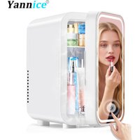 4L Mini Cooler&Warmer Fridge With LED Light Mirror Portable Makeup Refrigerator Cosmetic Storage Keep fresh Cooler for Car Home
