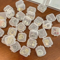 Mini Clear Plastic Storage Box Jewelry Storage Case Transparent Storage Organizer Multifunctional Portable Storage