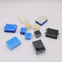 100pcs Premium Tooth Box Plastic Blue Dental Lab Crown & Bridge Storage Boxes with Sponge