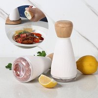Manual Salt and Pepper Grinder Set Ceramic Grinder with Bamboo Stand Adjustable Coarse Salt and Pepper Mills Kitchen Gadgets