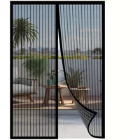 1pc,Magnetic Screen Door - Self-Sealing,Mesh Partition Keeps Bugs Out - Satin Weave, Linen-Like Material, for Various Room Types
