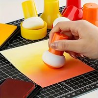 10pcs Colorful Stencil Brush Set with Handles Ink Applicator for Scrapbooking, Card Making, Arts Crafts Wet Dry Gourd Sponge DIY