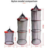 Storage Thickened Woven Floating Fishing Net Portable Mesh Storage Bag Mesh Landing Bucket Fish Shrimp Basket Fishing