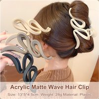 13CM Large Shark Hair Claw Clip Matte Transparent Acrylic Hair Clip for Women Girls Fashion Hair Accessories