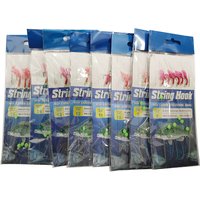 5Pack Fishing Wobbler Sabiki Bait Rigs & Luminous Bean Fishing Hooks Ocean Fly Saltwater Glow-in-Dark Rigs
