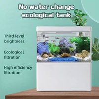 USB-Powered Mini Fish Tank for Living Room, Small Landscape Ecological Tank, Household Aquarium with Mini LED Lighting