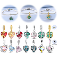 Plant Series 925 Sterling Silver Charms Bead Zircon Tree Of Life Rose Sunflower Dangle Fit Bracelet Pendant DIY Jewelry Gift