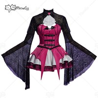 MEOWCOS Women's Corset Dress Anime Vampire Gothic Punk Short Dress Monster Incorporating of Hearts and Bats