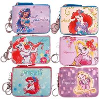 Disney Coin Pouch Mermaid Case Little Princess Card Holder Chest Badge with Keychain Snow White Coin Purses