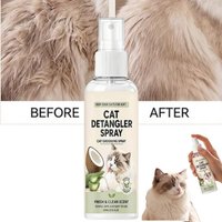 Coconut Aloe Cat Detangler Spray,Free-Rinse Cat Grooming Spray for Matted Fur,Anti-Static Pet Hair Softener & Deodorizer 100ML