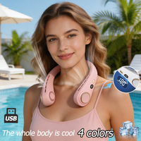 Portable Rechargeable Neck Fan Long Battery Life Small Bladeless Wearable Cooling Fan for Outdoor Sports Travel Office Students