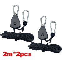 2pcs Adjustable 8inch Reinforced Hangers Hanging Ratchet for Tent Grow Plant Lamp Rope Pulley Ratchet Hanger Hook