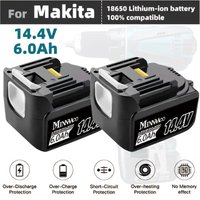 ๐14.4V 6.0Ah Drills Battery For Makita BL1430 Replacement Rechargeable Lithium Ion LXT200 BL1415 194558-0 194559-8 194066-1