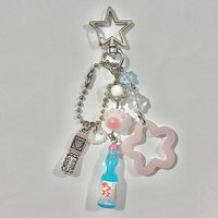 blue ramune keychain bag charm y2k handmade