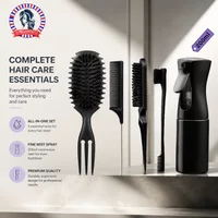 5pc Hair Styling Set: 200ml Spray Bottle 3-in-1 Candy Bursh Curly Hair Brush Curved Rat Tail Comb Edge Control Brush Hair Tools