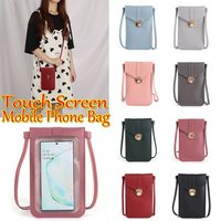 Fashion Touch Screen Cell Phone Purse Strap PU Leather Mobile Phone Bag Functional Crossbody Phone Wallet Smartphone