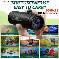 【W】2000x25 HD Monocular Telescope Mini Portable Mobile Phone Telescope Outdoor Camping Hunting Birdwatching Telescopes