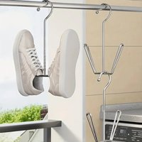 1/3/5Pcs Durable Stainless Steel Shoe Rack Hanger Space-Saving Metal Storage Hook for Coats Hats Slippers Perfect for Indoor