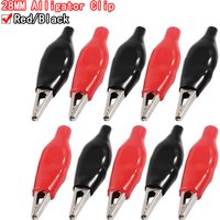 20pcs 28MM Metal Alligator Clip G98 Crocodile Electrical Clamp Testing Probe Meter Black Red with Plastic Boot Car Auto Battery