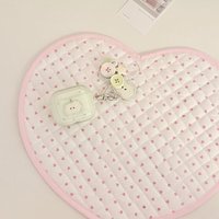 Y2k Pink Love Quilted Japanese Style Ancient Table Mat Tablecloth Ins Style Student Desk Material Heart Shaped Table Mat Cute