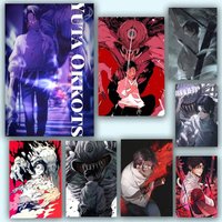 Cartoon Cool Anime Characters O-Okkotsu Yuta Posters Self Adhesive Waterproof Ideal For Living Room Bedroom Bar Decoration