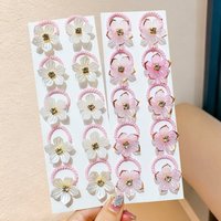 10pcs High Elasticity Flower Girls Hair Ties Durable Cute Floral Elastic Hair Ropes Non-Slip Plastic