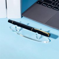 1pc Desk Pencil Holder Pen Holder Transparent Black Pen Display Stand Clear Stationery Fountain Pen Rack