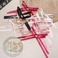 10pcs Bow Cake Topper Birthday Cake Decoration Birthday Bowknot Ribbons Solid Color Coquette Bow Party Decorations Dessert Picks