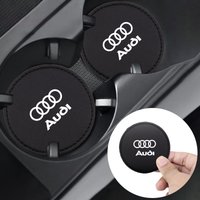 Leather Car Water Cup Coasters Anti-Slip Waterproof Dustproof For Audi A3 A4 A5 A6 A7 Q3 Q5 Q7 RS S3 S4 S5 S6 S7 Sline Sticker