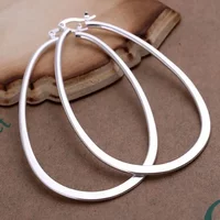 925 Sterling Silver Earring Noble Design Elegant Fashion Women Big Jewelry Lady Cute Wedding Gifts Hoops