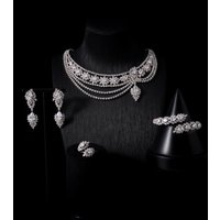 00056 Luxury Women Necklace Set Cubic Zircon Jewelry Set Party Wedding Matching Set Gift set Jewellery