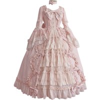 Stylish Plus Size Dress Women Vintage Square Collar Patchwork Bow Dress Carnival Middle Ages Gothic Court Victoria Dresses