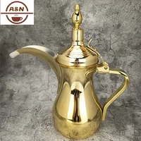 Golden Arabic Coffee Pots, ,Hot Water long-mouthed Tea Kettle Coffee Maker, Narrow Teapot 500/700ML 304 Stainless Steel