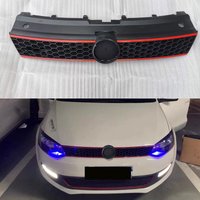 Modified GTI Style Front Bumper Grille Honeycomb Front Upper Racing Grills For Volkswagen VW Polo 6R 2009 2010 2011 2012 2013