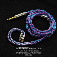 Upgrade Cable for Simgot EW200 / EA500LM / EA1000 / SuperMix 4 Headphones - With Microphone, 4.4mm Balanced Connector