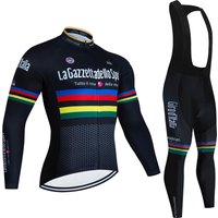 Maillot de cyclisme professionnel à manches longues et ensemble short rembourré pour hommes, vêtements de vélo à séchage rapide, réfléchissants et respirants pour hommes