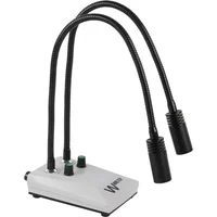 Industry Illuminator LED Double Gooseneck Lamp 6W 7500K For Video Camera Binocular Trinocular Microscope Reduce Shadows