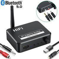 Digital-Analog-Audio-DAC-Wandler adapter Digital SPDIF Optischer Toslink zu 3,5mm 3,5 Aux-Buchse RCA L/R Bluetooth 5,0 Empfänger