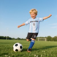 3D Printed Argentine Football Training Uniform Sports Shirt Fan Children's Breathable T-shirt Sports Jersey Quick-drying