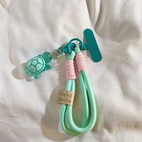 Cute Summer Universal Braided Mobile Phone Lanyard Strap Cartoon Turtle Hanging Chain Ring Cord with Patch Wrist Strap C