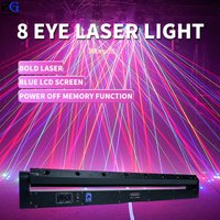 RGB 8 Eyes Laser Light DMX Control Full Color Stage Moving Head Light DJ Disco 150W Rotating Laser Lights for Bar Night Club