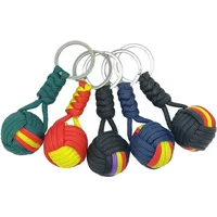 Militar Parachute Woven Rope Ball Portable Chaveiro Lanyard Key Ring Monkey Fist Key Chains, Outdoors Survival Tool Jewelry