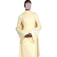 Evening Dress Yellow Scoop Neckline Customize Column Elegant Party Dresses For Women Floor-Length Zipper Up Long Sleeves Wedding