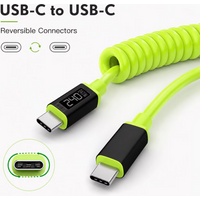 PD 240W USB C Cable Spring Telescopic Fast Charging Charger Cord For iPhone Samsung Xiaomi Huawei Type C to Type C Charge Wire