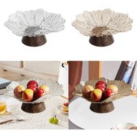Pedestal Fruit Bowl Elegant PET Fruit Organizer Footed Snack Tray Kitchen Fruit Basket for Table Countertop Display